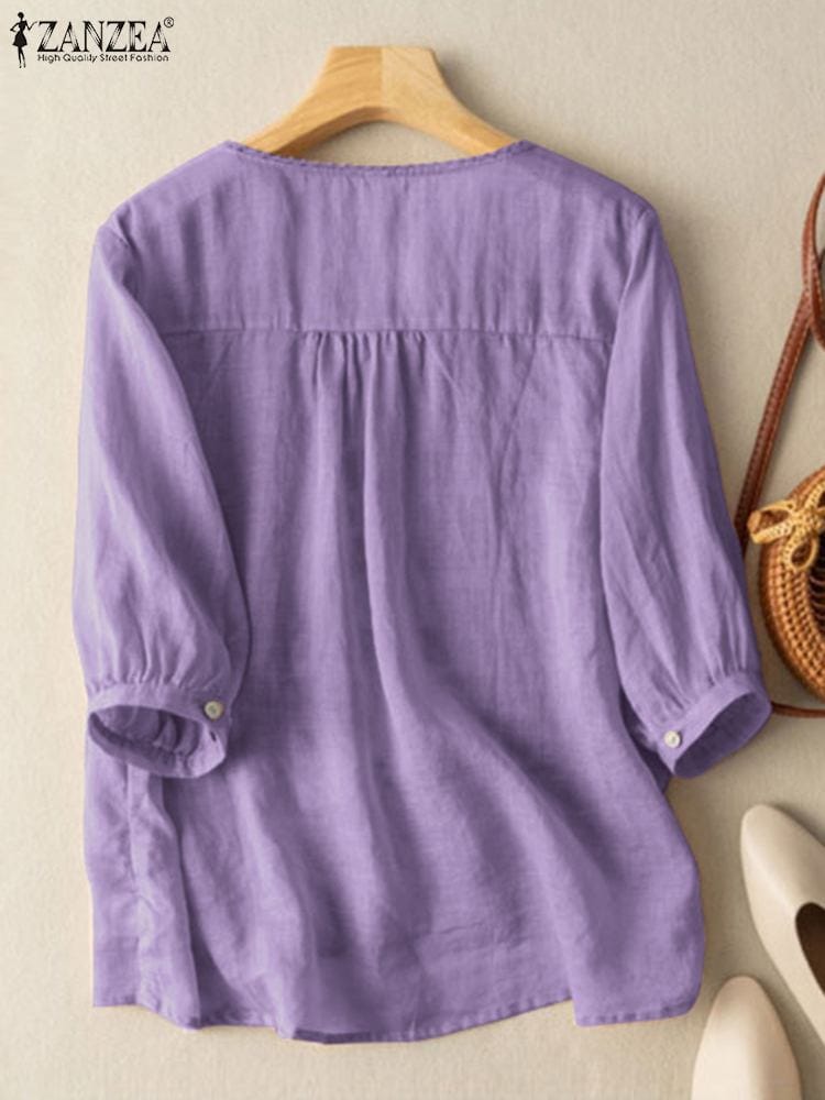 Elegant-Shirts-Women-O-Neck-Floral-Embroidery