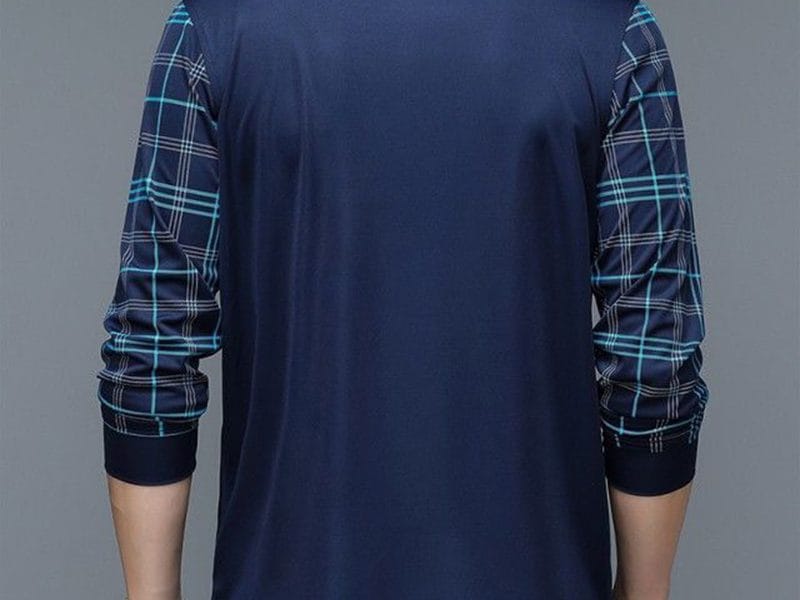 New Long Sleeve POLO Men's T-shirt Lapel Loose Stripe Bottom Fashion Casual Pullover Clothes Business Button Shirts