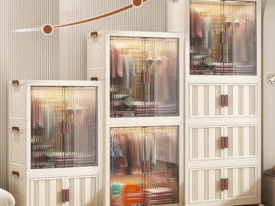 Multifunctional Large Folding Wardrobe Living Room Organizer Cabinet Thickening Storage Locker Bedside Table Folding Storage Bin