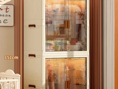 Multifunctional Large Folding Wardrobe Living Room Organizer Cabinet Thickening Storage Locker Bedside Table Folding Storage Bin