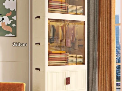 Multifunctional Large Folding Wardrobe Living Room Organizer Cabinet Thickening Storage Locker Bedside Table Folding Storage Bin