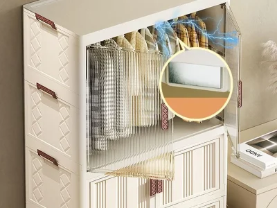 Multifunctional Large Folding Wardrobe Living Room Organizer Cabinet Thickening Storage Locker Bedside Table Folding Storage Bin