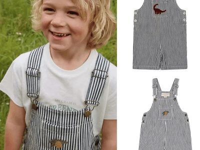 Boys and Girls Lemon dinosaur Striped Strap Shorts Baby Clothes