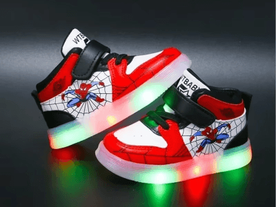 Disney Childrens Led Light Shoes Fashion Aoger Spiderman Boys Sneakers Girls Cartton Casual Shoes Breathable Kids Sport Shoes