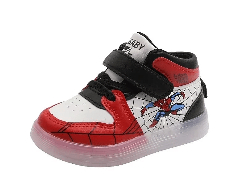 Disney Childrens Led Light Shoes Fashion Aoger Spiderman Boys Sneakers Girls Cartton Casual Shoes Breathable Kids Sport Shoes
