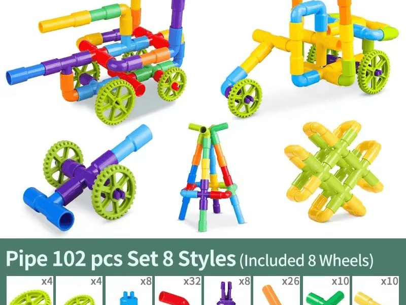 DIY Water Pipe Building Blocks Toys Children Architect Assembling Montessori Early education Gift