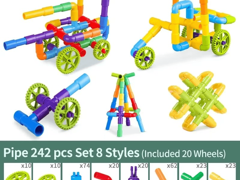 DIY Water Pipe Building Blocks Toys Children Architect Assembling Montessori Early education Gift