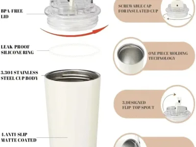 SMEG Tumbler Thermos Cup Milky Coffee Mug Insulated Water Bottle Portable Travel Stainless Steel Car Vacuum Flasks Drinking Cup