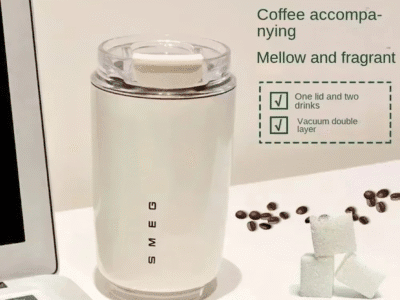 SMEG Tumbler Thermos Cup Milky Coffee Mug Insulated Water Bottle Portable Travel Stainless Steel Car Vacuum Flasks Drinking Cup