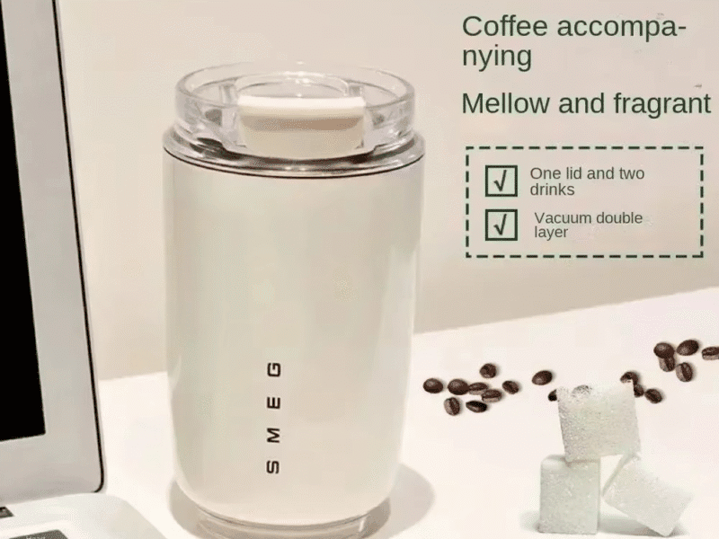 SMEG Tumbler Thermos Cup Milky Coffee Mug Insulated Water Bottle Portable Travel Stainless Steel Car Vacuum Flasks Drinking Cup