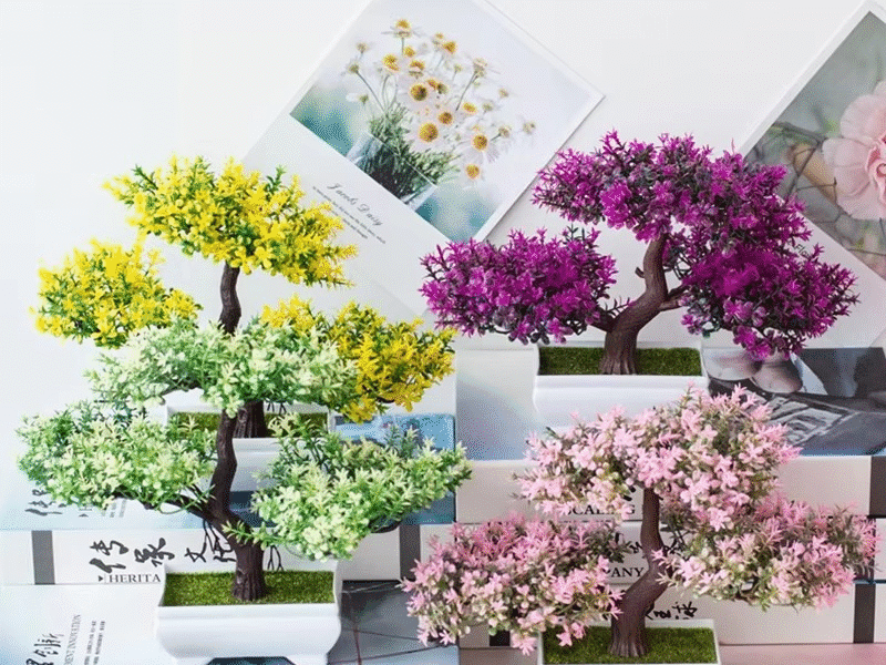 Artificial Plants Bonsai Small Tree Pot Fake Plant Flowers Potted Ornaments For Home Room Table Decoration Hotel Garden Decor