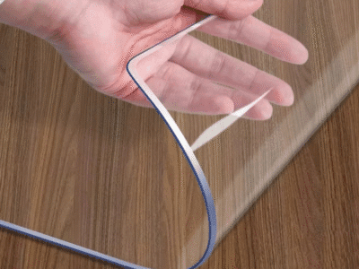 PVC transparent tablecloth with a thickness, heat-resistant, waterproof, and oil resistant dining table mat