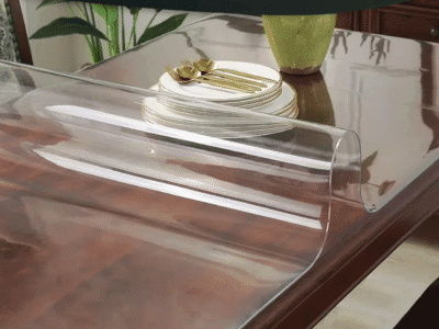 PVC transparent tablecloth with a thickness, heat-resistant, waterproof, and oil resistant dining table mat