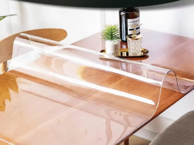 PVC transparent tablecloth with a thickness, heat-resistant, waterproof, and oil resistant dining table mat