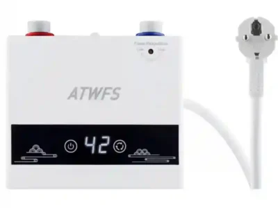 ATWFS Instant Water Heater 220V 4600W Portable Electric Heaters for Bathroom Hot Water Shower and Home Kitchen Heating