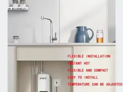 ATWFS Instant Water Heater 220V 4600W Portable Electric Heaters for Bathroom Hot Water Shower and Home Kitchen Heating