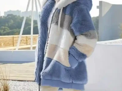 Oversized Jacket for Women New Autumn Winter Warm Plush Pocket Hooded Streetwear Loose Lady Outerwear Coat Roupas Feminina