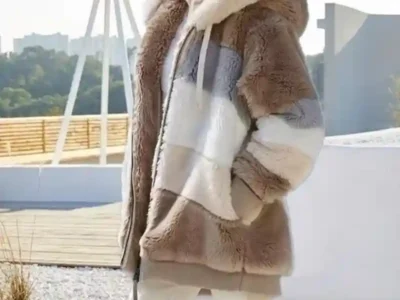 Oversized Jacket for Women New Autumn Winter Warm Plush Pocket Hooded Streetwear Loose Lady Outerwear Coat Roupas Feminina