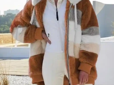 Oversized Jacket for Women New Autumn Winter Warm Plush Pocket Hooded Streetwear Loose Lady Outerwear Coat Roupas Feminina