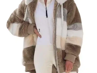 Oversized Jacket for Women New Autumn Winter Warm Plush Pocket Hooded Streetwear Loose Lady Outerwear Coat Roupas Feminina