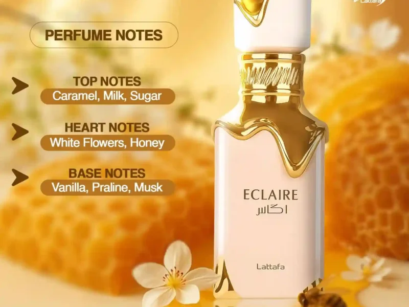 Lattafa Eclaire Eau De Parfum for Women Vanilla Caramel Sweet Floral Long Lasting Fragrance 3.4oz 100ml