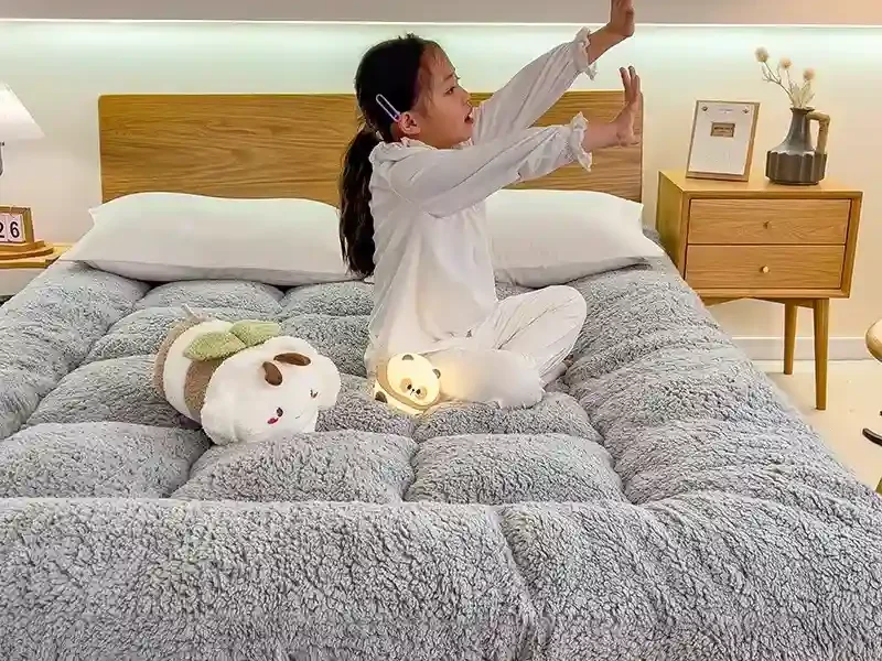 Winter padded lambswool mattress plus velvet dormitory home soft pad single and double warm pad quilt.