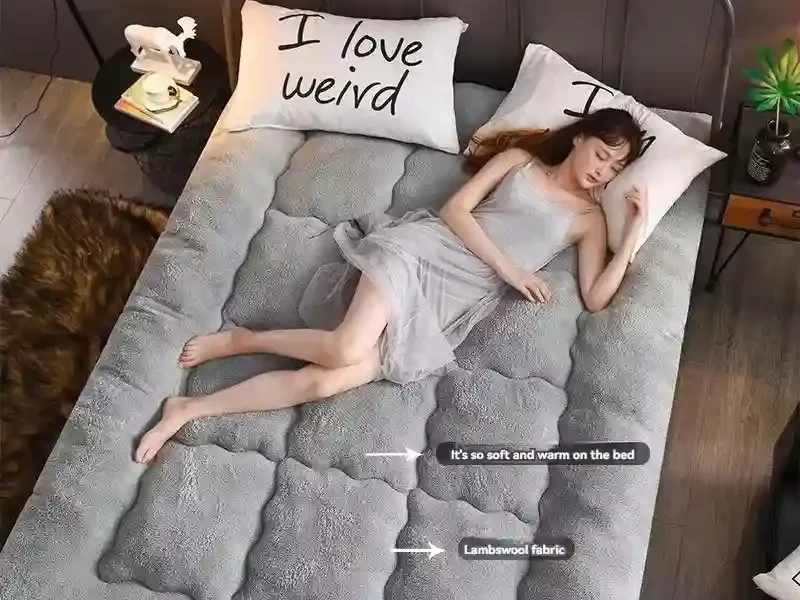 Winter padded lambswool mattress plus velvet dormitory home soft pad single and double warm pad quilt.